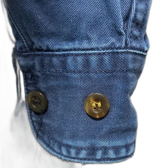 GUESS Classics Heavyweight Rugged Thick Denim Shacket Shirt Button Mens Medium - Picture 10 of 12